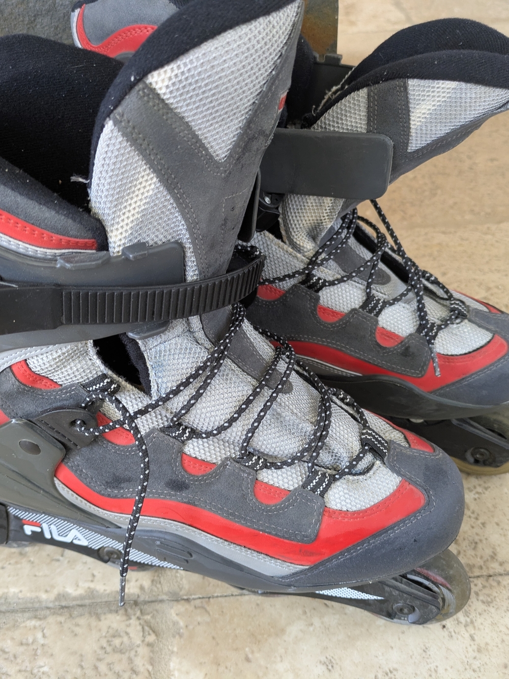 Fila Men's Inline Rollerblades in Gray and Red